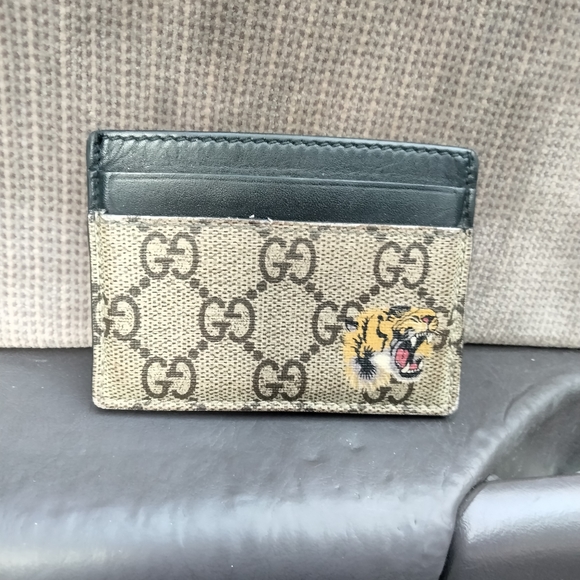 Tiger print GG Supreme card case - Picture 1 of 4